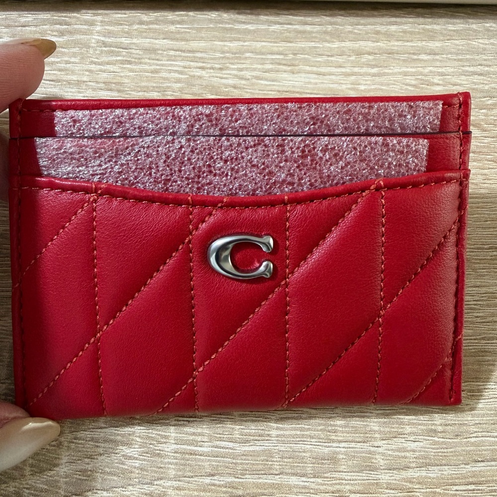 Coach Red Quilted Card Holder